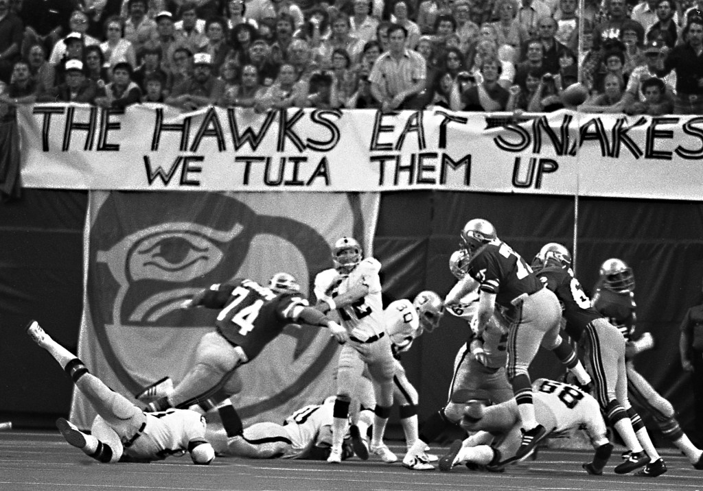 Ken Stabler banner at the Kingdome